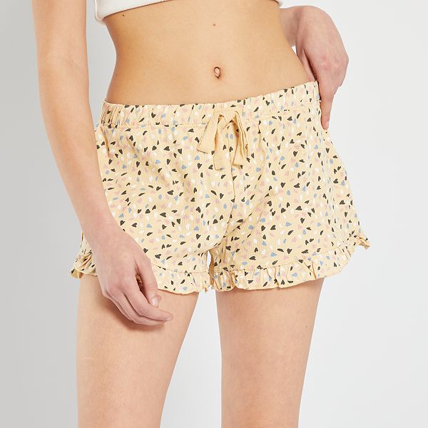 Shorts del pigiama con volant stampa 'cuori' Donna dalla 38 alla 52 -  GIALLO - Kiabi - 5,00€
