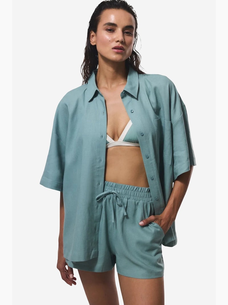 Shorts donna con vita elastica, vita media penti Verde - Kiabi