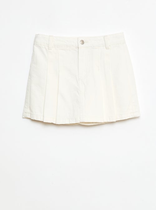 Shorts effetto gonna in denim plissettati - Kiabi