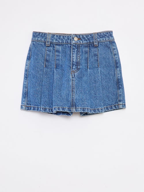 Shorts effetto gonna in denim plissettati - Kiabi