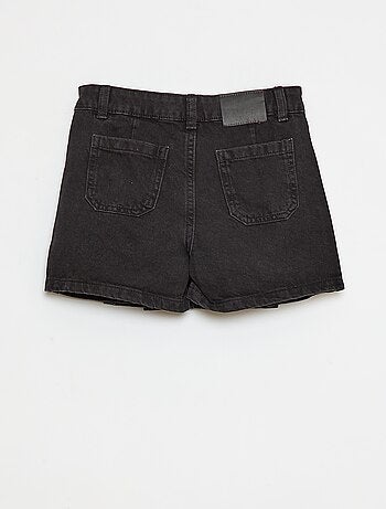 Shorts effetto gonna in denim plissettati