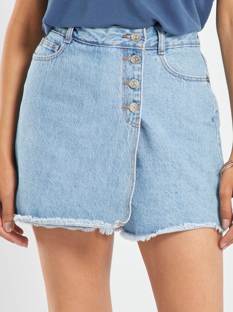 Shorts effetto gonna in jeans blu - Kiabi