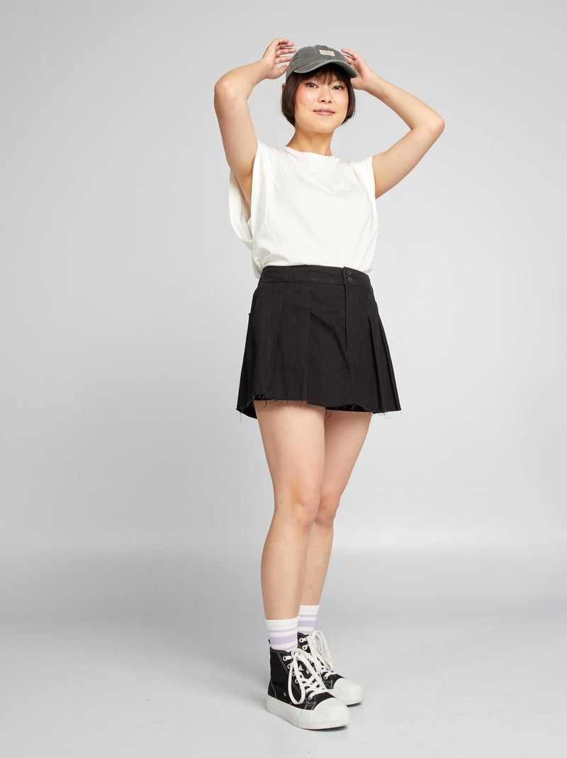 Shorts effetto gonna in jeans Nero - Kiabi