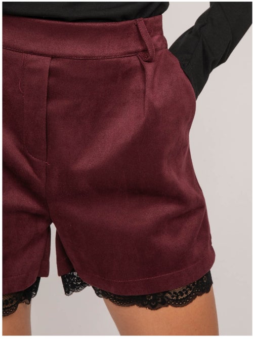 Shorts effetto suede con bordo in pizzo xabara - Kiabi