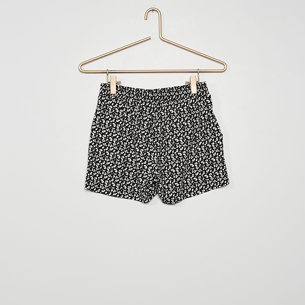 Shorts 'floreali' in viscosa Bambina 3-12 anni - NERO - Kiabi - 10,00€
