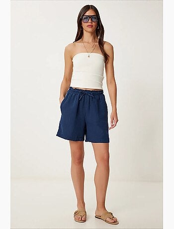 Shorts in cotone a vita alta a gamba ampia istanbul