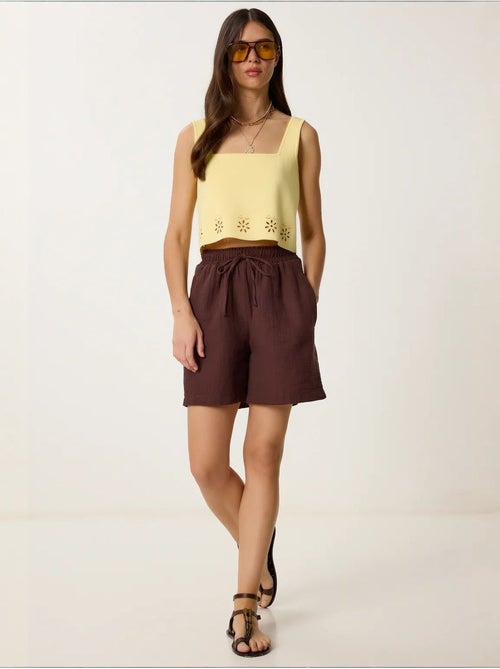 Shorts in cotone a vita alta a gamba ampia istanbul - Kiabi Shorts in cotone a vita alta a gamba ampia istanbul - Kiabi