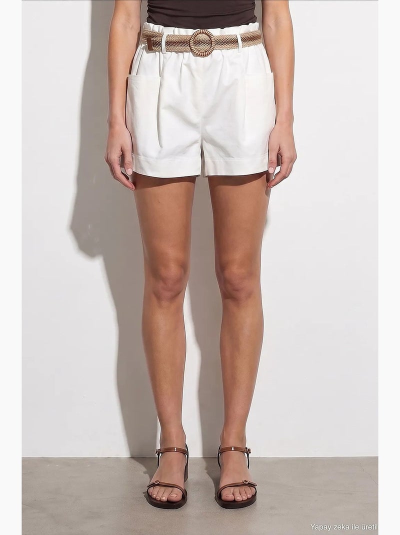 Shorts in cotone ed elastan dilvin Bianco - Kiabi