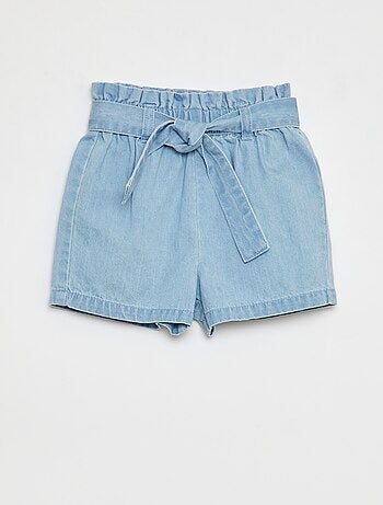 Shorts in cotone effetto denim