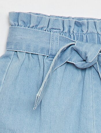 Shorts in cotone effetto denim