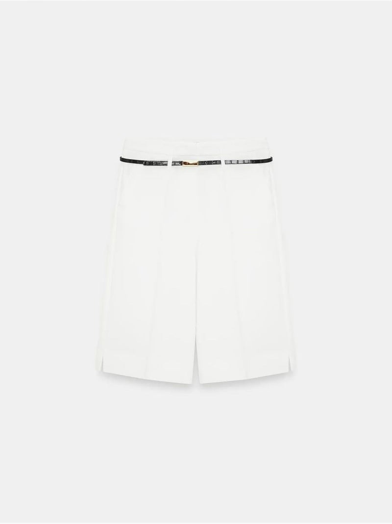 Shorts in crêpe a vita alta a gamba ampia con cintura dilvin Bianco sporco - Kiabi