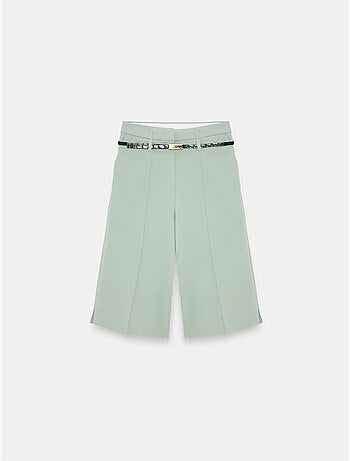 Shorts in crêpe a vita alta a gamba ampia con cintura dilvin