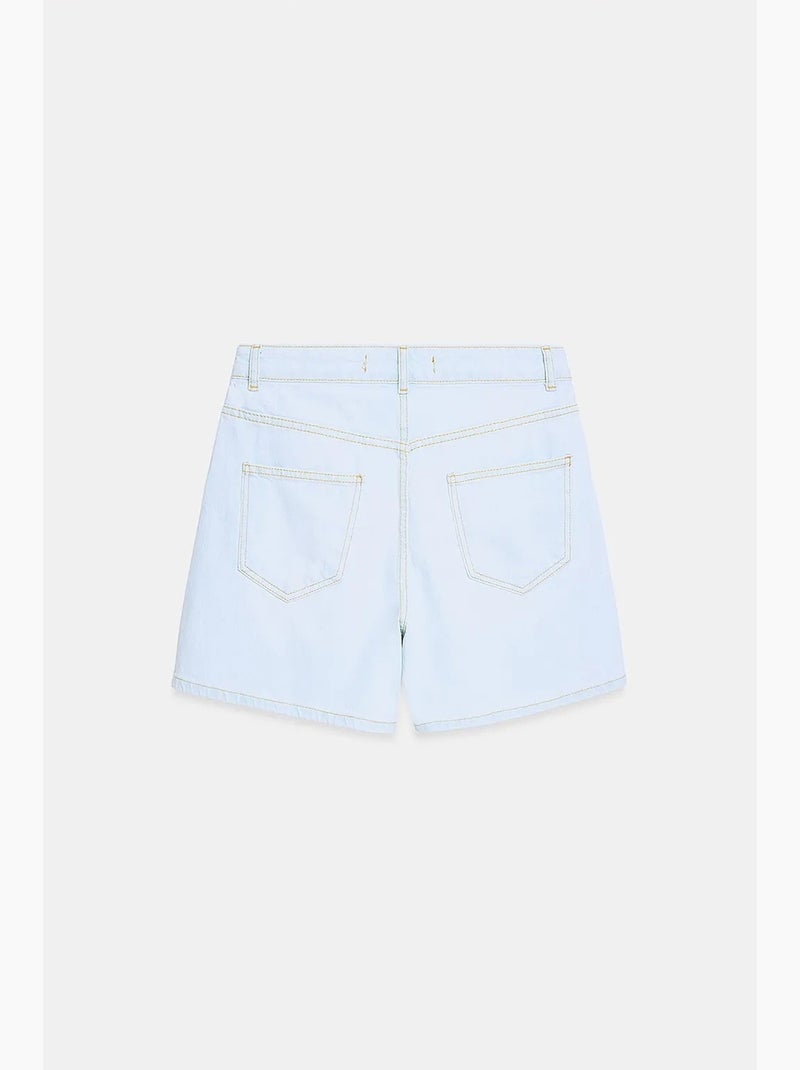 Shorts in denim a vita alta a gamba ampia dilvin Blu chiaro - Kiabi