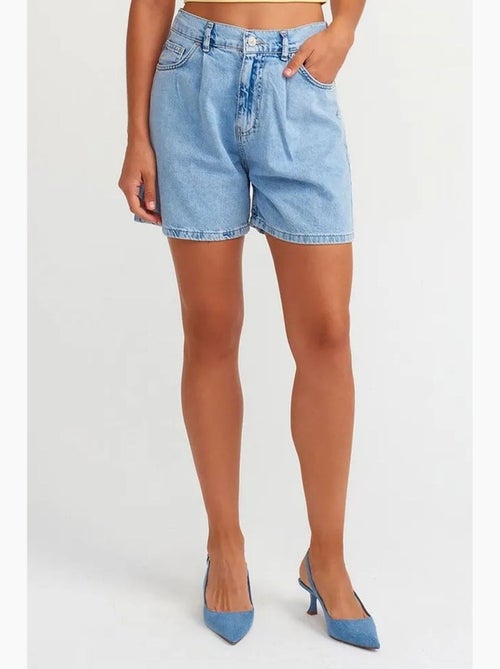 Shorts in denim a vita alta a gamba ampia dilvin - Kiabi Shorts in denim a vita alta a gamba ampia dilvin - Kiabi