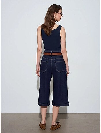 Shorts in denim a vita alta a gamba ampia dilvin