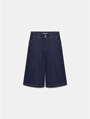 Shorts in denim a vita alta a gamba ampia dilvin