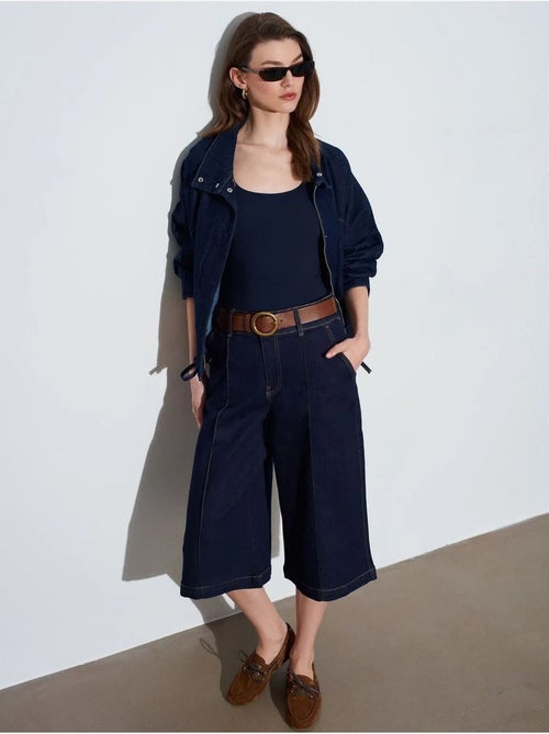 Shorts in denim a vita alta a gamba ampia dilvin - Kiabi Shorts in denim a vita alta a gamba ampia dilvin - Kiabi