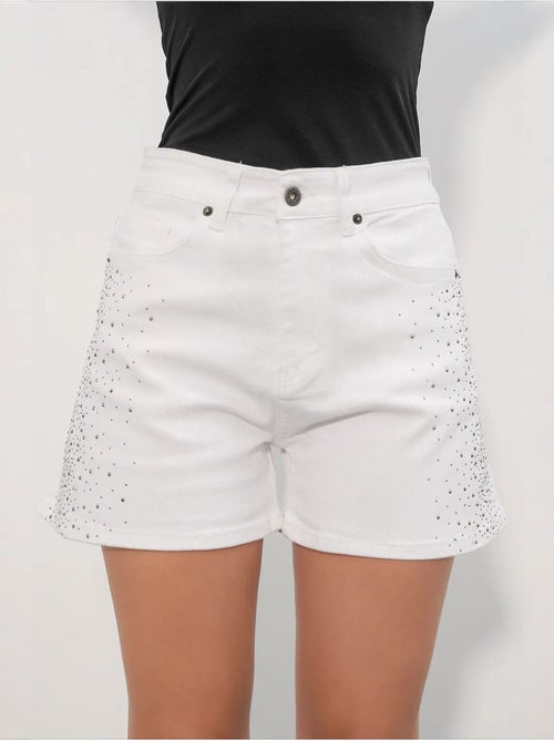 Shorts in denim a vita alta a pois con cintura bdart - Kiabi Shorts in denim a vita alta a pois con cintura bdart - Kiabi