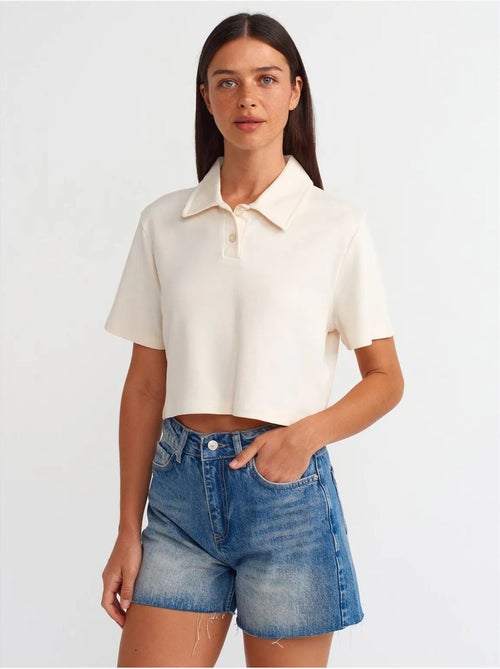 Shorts in denim a vita alta con chiusura a bottoni dilvin - Kiabi Shorts in denim a vita alta con chiusura a bottoni dilvin - Kiabi