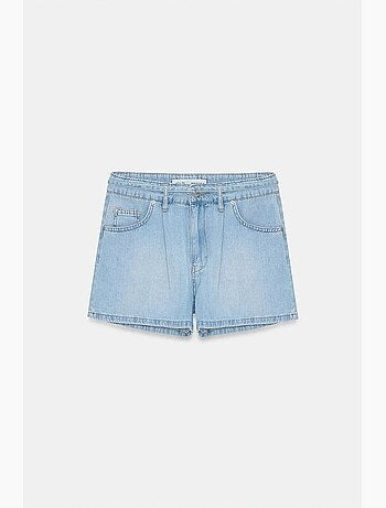 Shorts in denim a vita alta con cintura dilvin