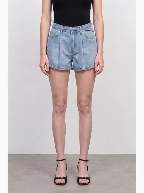 Shorts in denim a vita alta con cintura dilvin - Kiabi Shorts in denim a vita alta con cintura dilvin - Kiabi
