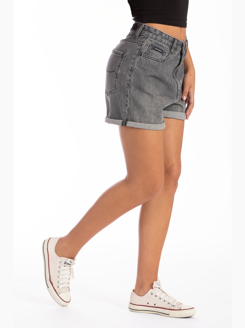 Shorts in denim a vita alta VERON Grigio - Kiabi