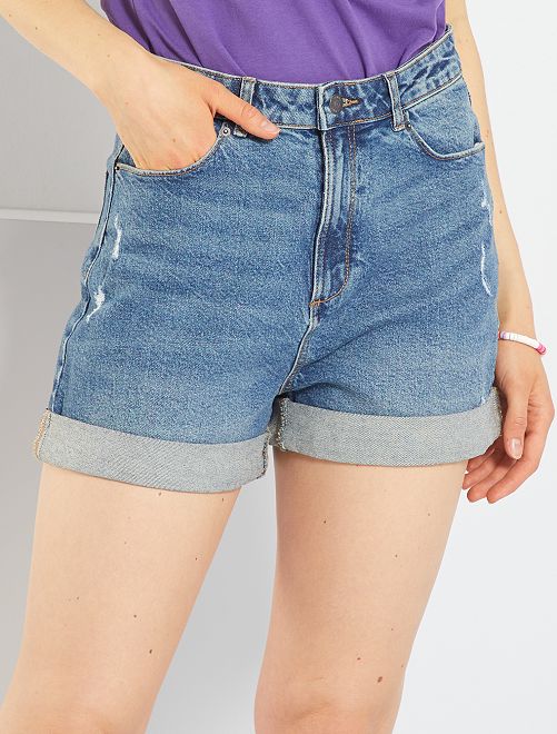 Shorts in denim con abrasioni - BLU - Kiabi - 15.00€