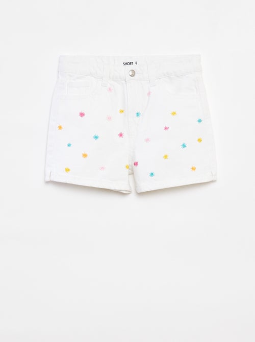 Shorts in denim con ricami - Kiabi