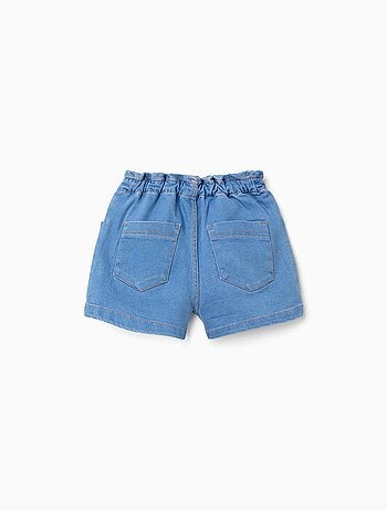 Pantaloncini in denim con vita paperbag e tasche