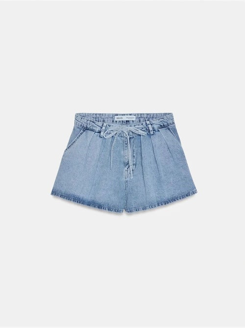 Shorts in denim di cotone a vita alta a gamba ampia dilvin - Kiabi Shorts in denim di cotone a vita alta a gamba ampia dilvin - Kiabi