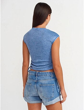 Shorts in denim di cotone a vita alta dilvin