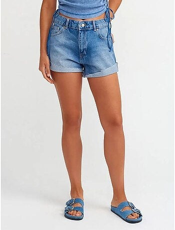 Shorts in denim di cotone a vita alta dilvin