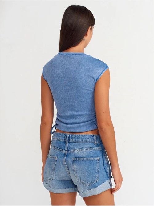 Shorts in denim di cotone a vita alta dilvin - Kiabi Shorts in denim di cotone a vita alta dilvin - Kiabi
