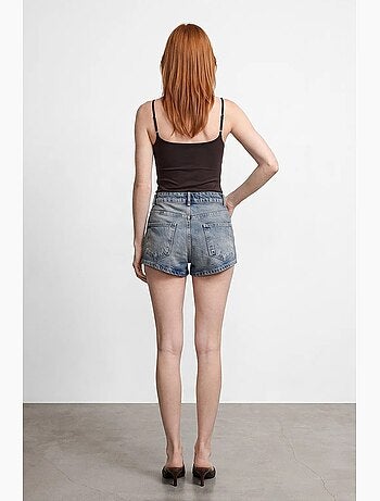 Shorts in denim di cotone a vita alta dilvin