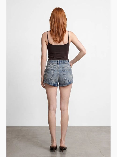 Shorts in denim di cotone a vita alta dilvin - Kiabi Shorts in denim di cotone a vita alta dilvin - Kiabi