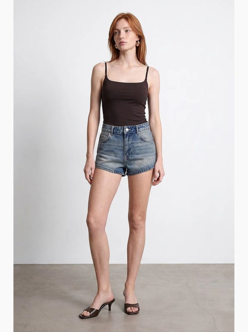 Shorts in denim di cotone a vita alta dilvin - Kiabi Shorts in denim di cotone a vita alta dilvin - Kiabi