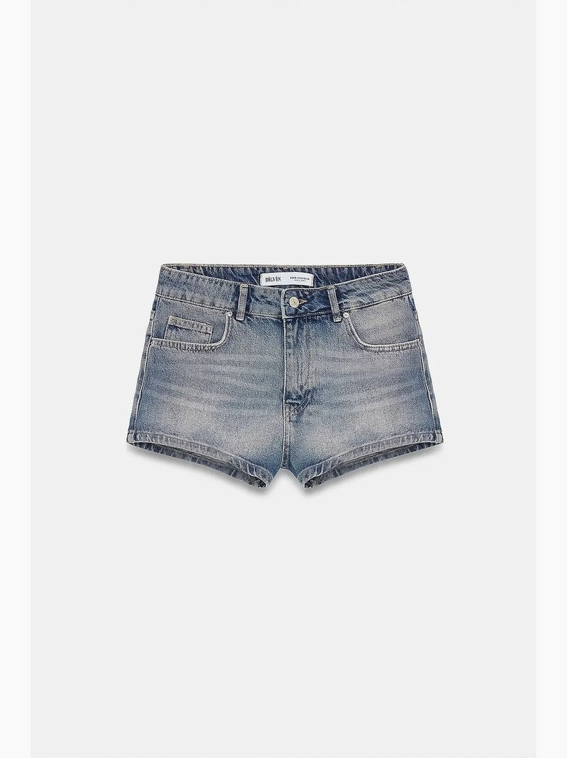 Shorts in denim di cotone a vita alta dilvin Blu zaffiro - Kiabi