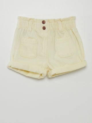 Shorts in denim effetto punto smock