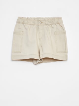 Shorts in denim tinta unita con tasche