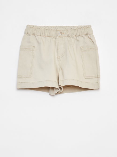 Shorts in denim tinta unita con tasche - Kiabi
