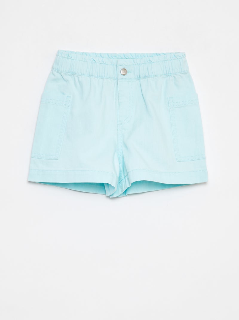 Shorts in denim tinta unita con tasche Blu - Kiabi