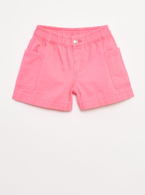 Shorts in denim tinta unita con tasche - Kiabi