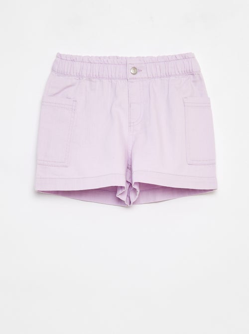 Shorts in denim tinta unita con tasche - Kiabi