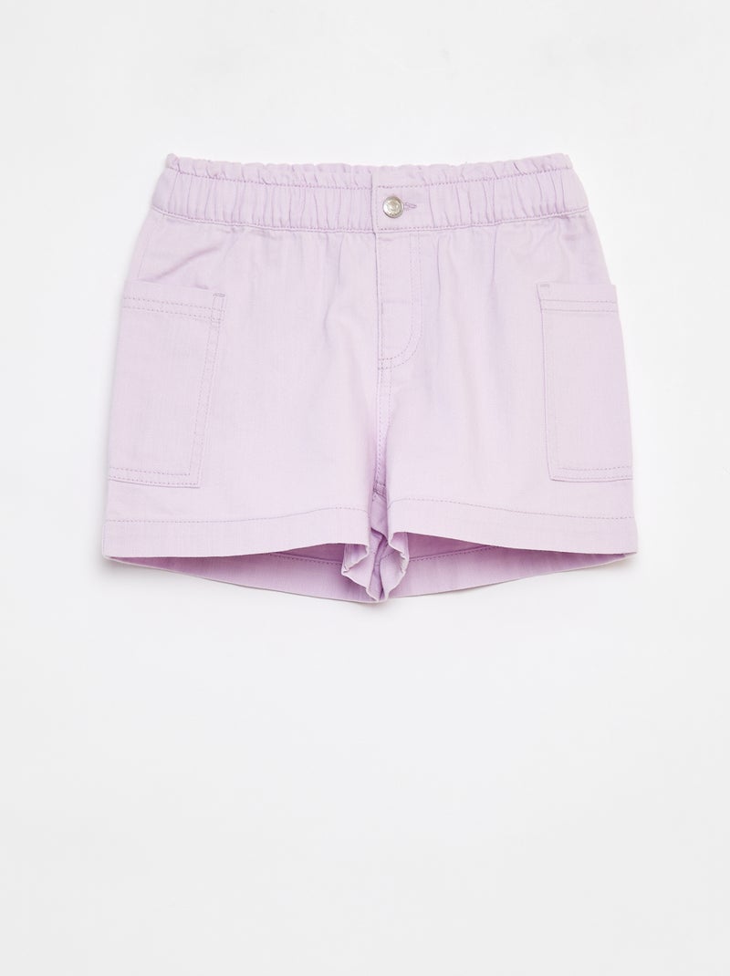 Shorts in denim tinta unita con tasche Viola - Kiabi