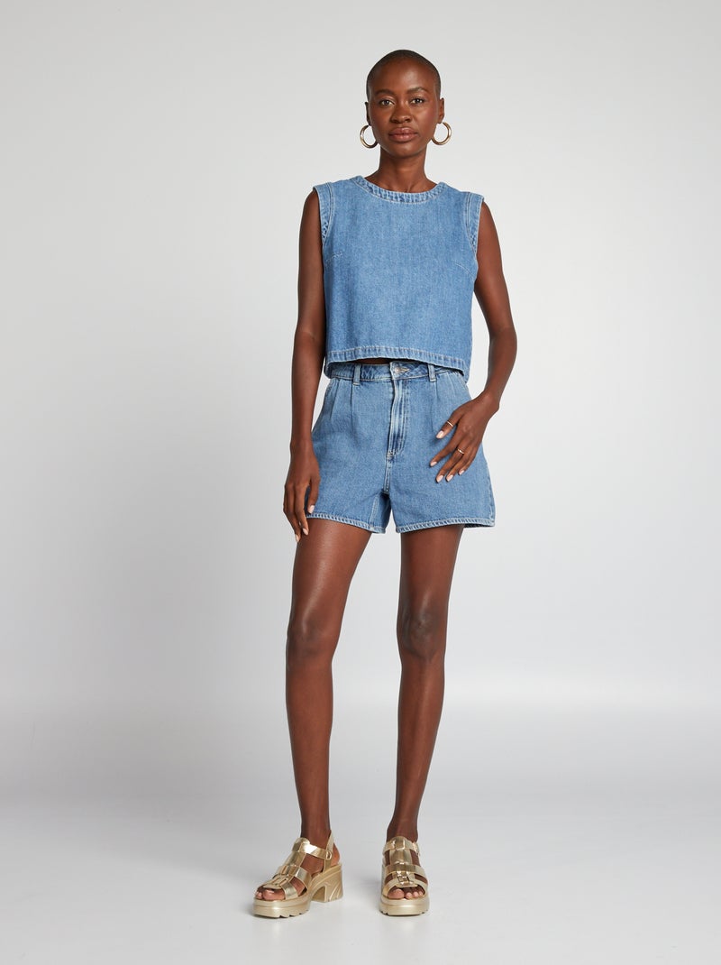 Shorts in denim x canapa BLU - Kiabi
