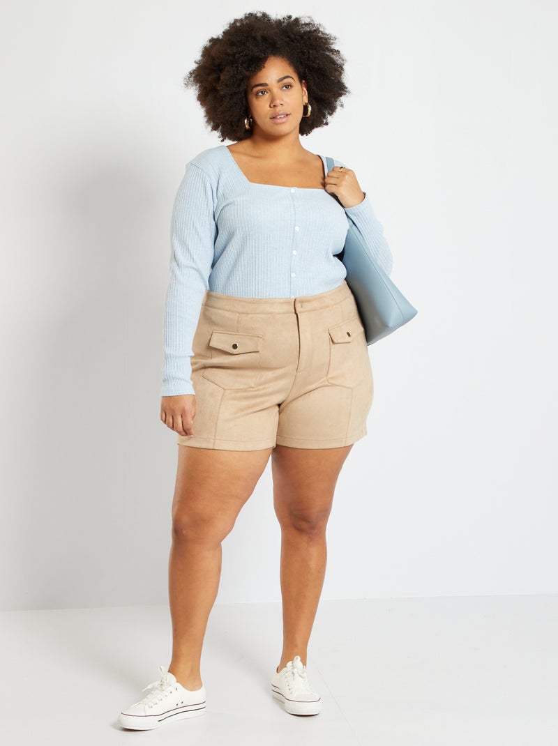 Shorts in finto camoscio BEIGE - Kiabi