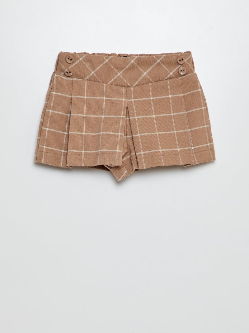 Shorts in flanella a quadri BEIGE - Kiabi