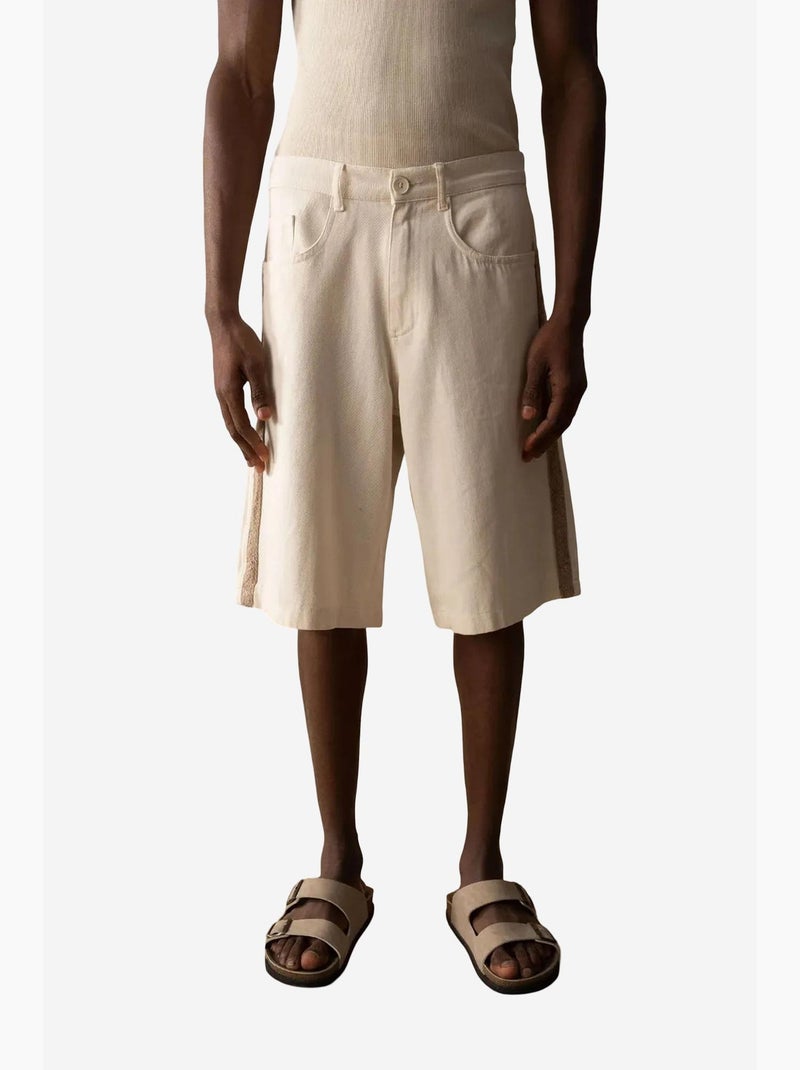 Shorts in gabardine ricamata giesto Beige argilla - Kiabi