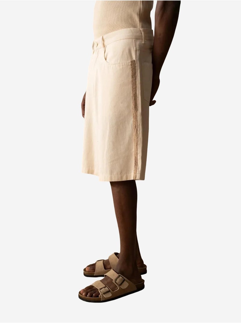 Shorts in gabardine ricamata giesto Beige argilla - Kiabi