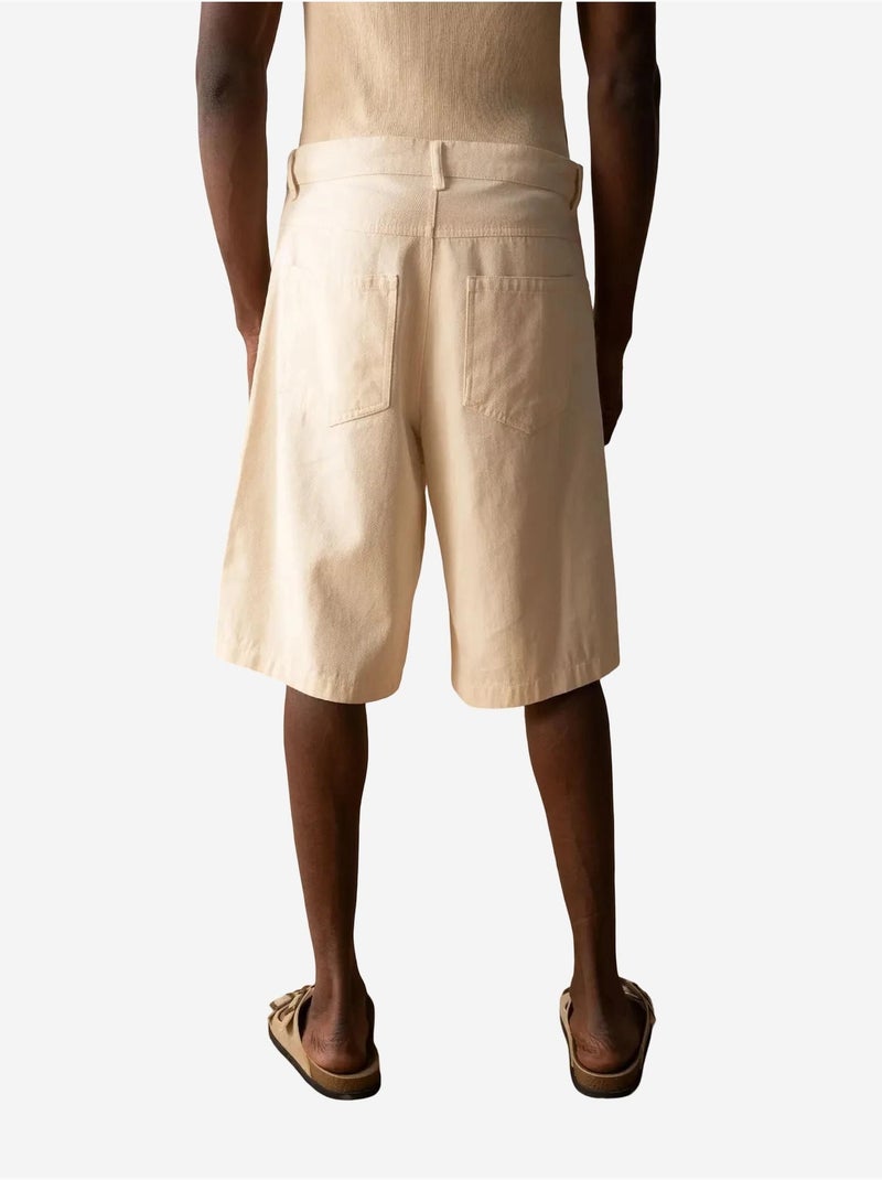 Shorts in gabardine ricamata giesto Beige argilla - Kiabi